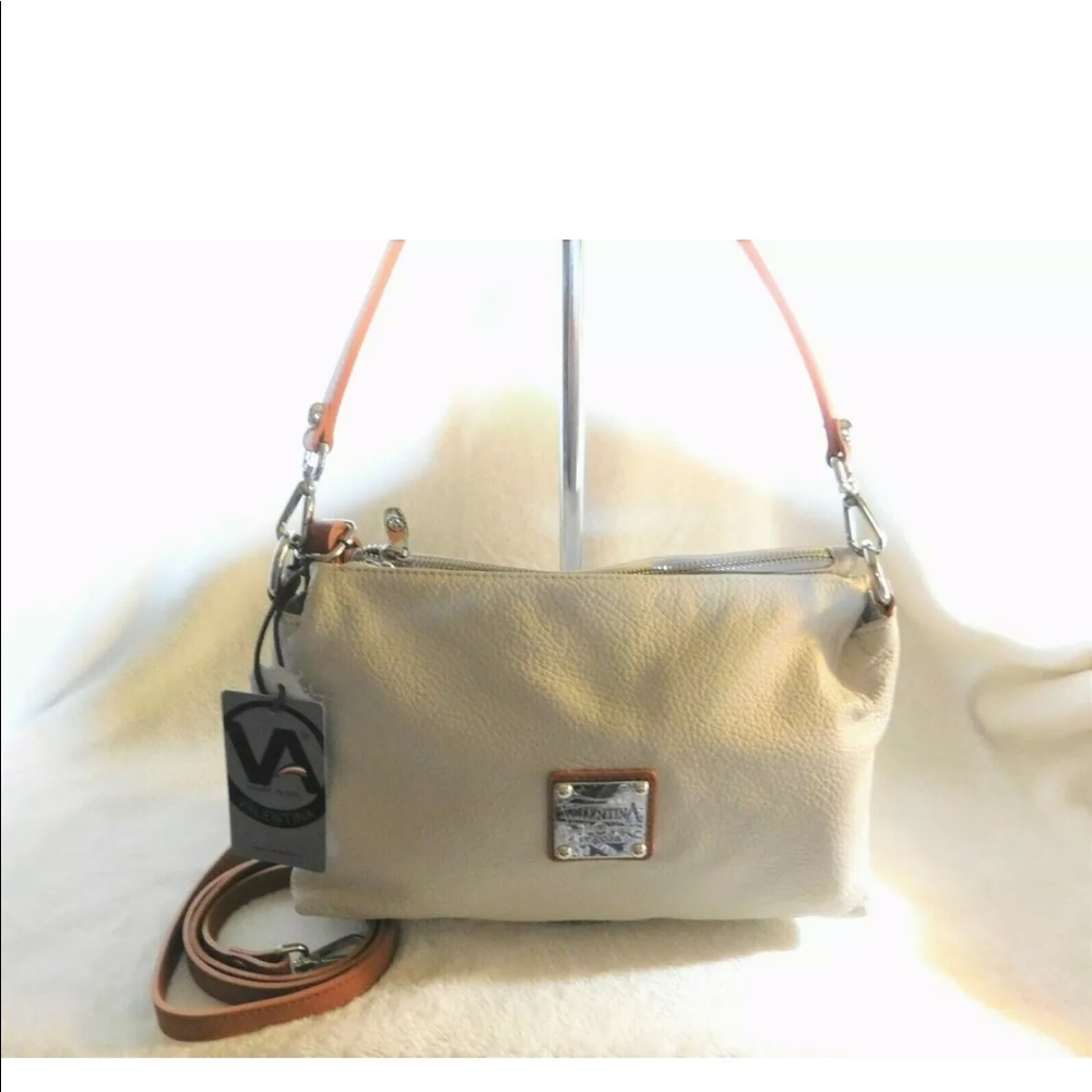 VALENTINA CROSSBODY BAG BORSE  IN PELLE BEIGE